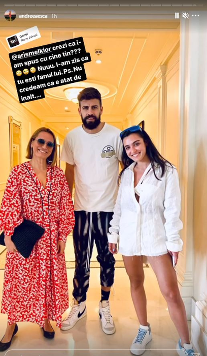 Andreea Esca, întâlnire de gradul zero cu Gerard Piqué: “Aris, asta e pentru tine”. Cum a fost surprinsă prezentatoare alături de soțul Shakirei