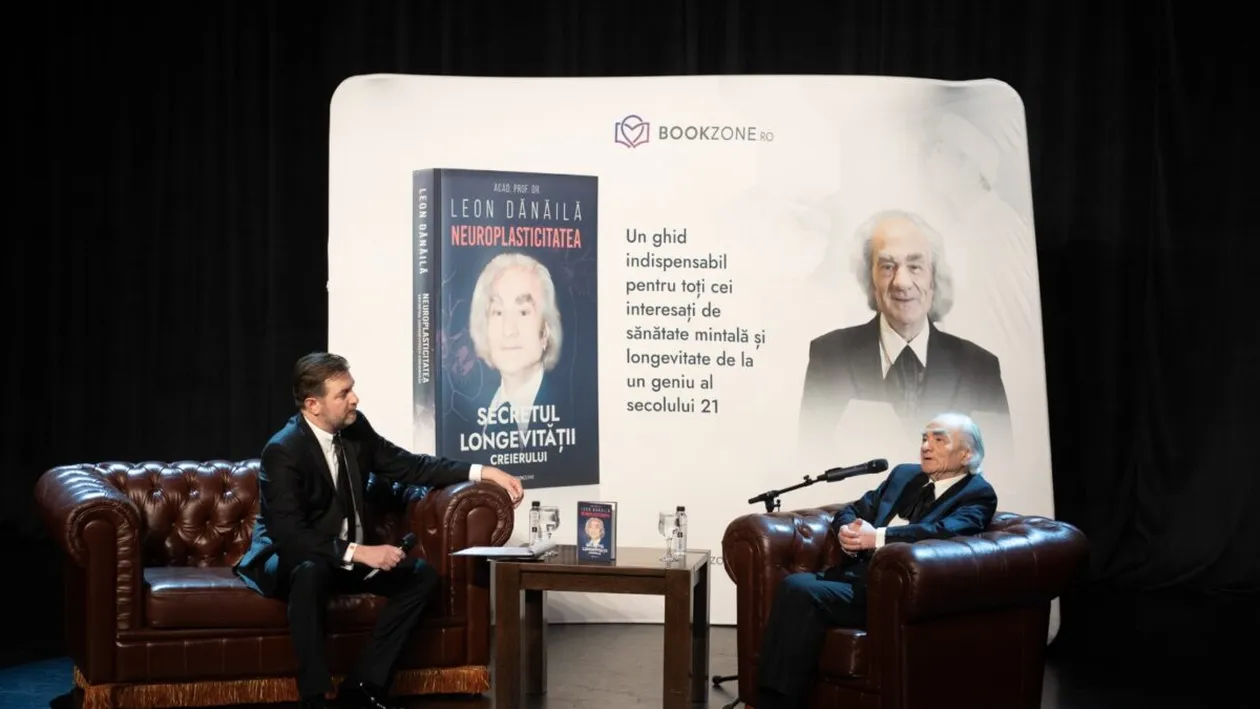 Academicianul Leon Dănăilă și-a lansat prima lucrare pentru publicul larg - „Neuroplasticitatea. Secretul longevității creierului”. Adrian Artene: „Ni s-au încredințat două mari secrete: cel al tinereții fără bătrânețe și secretul fericirii”