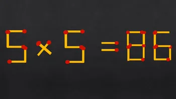 Test IQ exclusiv pentru genii | 5×5=86 este greșit. Pentru a corecta egalitatea, mutați 2 chibruturi