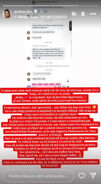 Andra Volos a desființat-o pe Dana Roba, după ce a zis că este amanta lui Lele: ”E greu să-ți asumi trecutul”