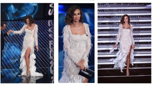 Aparitie fabuloasa a Madalinei Ghenea la Sanremo Romanca i-a innebunit pe italieni cu o tinuta marca Cristina Savulescu!