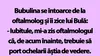 BANC | Bulă, Bubulina și ochelarii de vedere