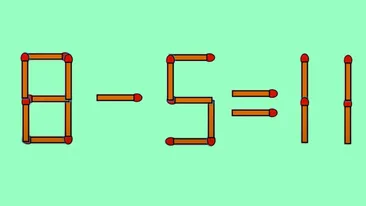 Test de inteligență | Corectați 8 - 5 = 11, mutând un singur chibrit
