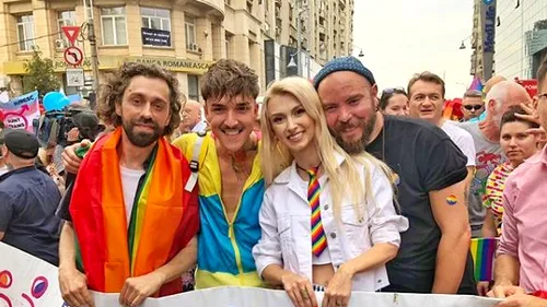 Andreea Bălan și Emil Rengle au fost prezenți la Gay Pride 2018: „Sunt alături de voi!”