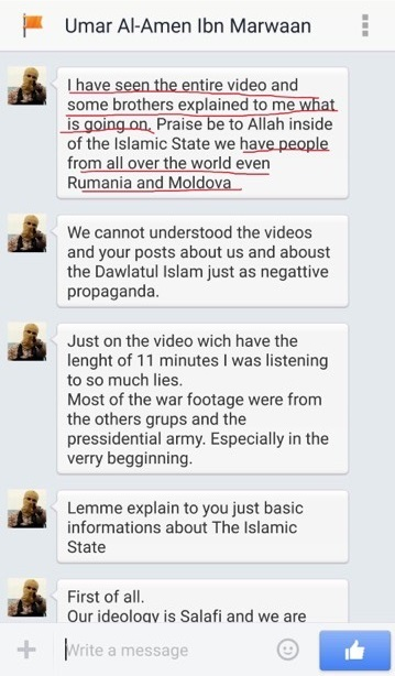 Conversaţia lui Christian Sabbagh cu Luigi Boicea - jihadistul din Craiova - sub aliasul Umar Al-Amen Ibn Marwaan