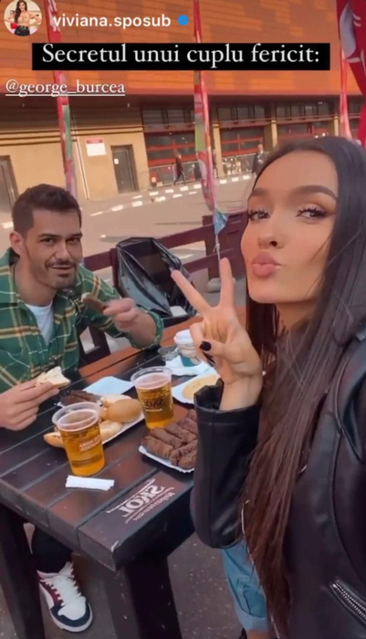 Viviana Sposub și George Burcea, întâlnire romantică la un platou cu mici! „Am scos-o în lumea bună de Obor”