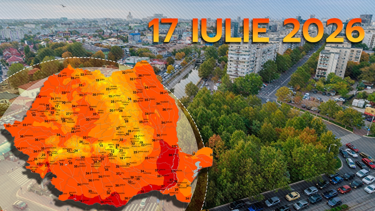 Prognoza meteo azi, 17 iulie 2026. Disconfort termic sufocant și nopți tropicale. Prognoza ANM pentru următoarele 24 de ore