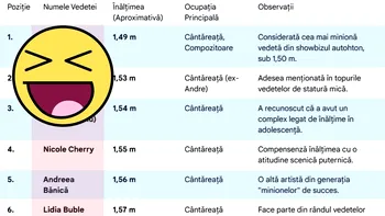 TOP 10 | Cele mai scunde vedete din România. Cine e cântăreața care măsoară doar 1.49m înălțime