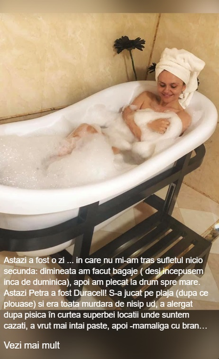 Cristina Șișcanu, fotografiată complet goală în cadă de Mădălin Ionescu. Imaginea HOT a devenit publică