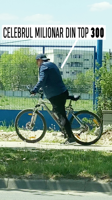 După ce și-a satisfăcut nevoile fiziologice, milionarul a pedalat mai departe