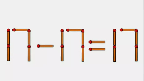 Test IQ | Mută 1 singur băț pentru a corecta 17 - 17 = 17