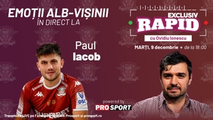 Rapid e pe locul 1 în liga 1 înainte de meciurile cu Otelul și FCSB, iar Paul Iacob vine astăzi la "EXCLUSIV RAPID", în direct pe YouTube - ProSport, de la 18:00