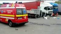 Accident mortal în Ilfov. Alți 6 oameni au fost răniți după impactul dintre o autoutilitară cu muncitori și un tir