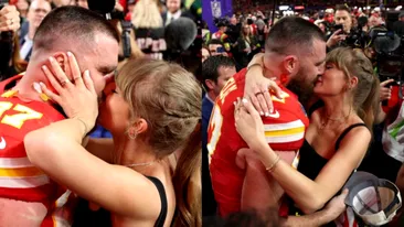 Taylor Swift, sărut pasional cu Travis Kelce la Super Bowl. Imaginile care au făcut înconjurul internetului
