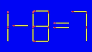 Test IQ cu chibrituri | Corectați 1 - 8 = 7, mutând un singur băț