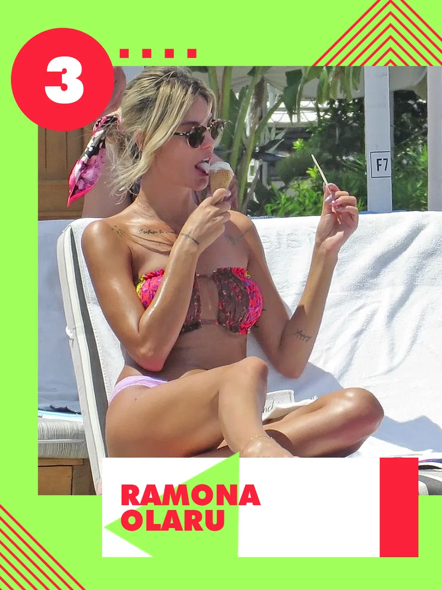 Ramona Olaru și-a savurat înghețata pe șezlong