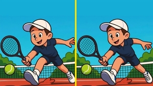 Test de logică | Identificați toate diferențele dintre acești doi jucători de tenis. Câte ați găsit?