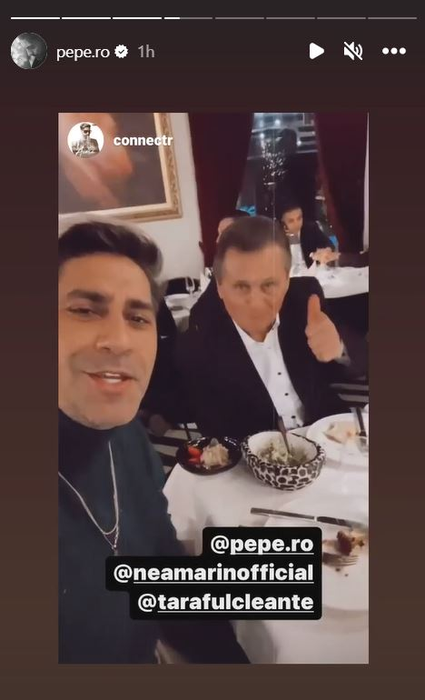 Connect-R și Nea Mărin, la petrecerea de botez. Sursă: Instastory