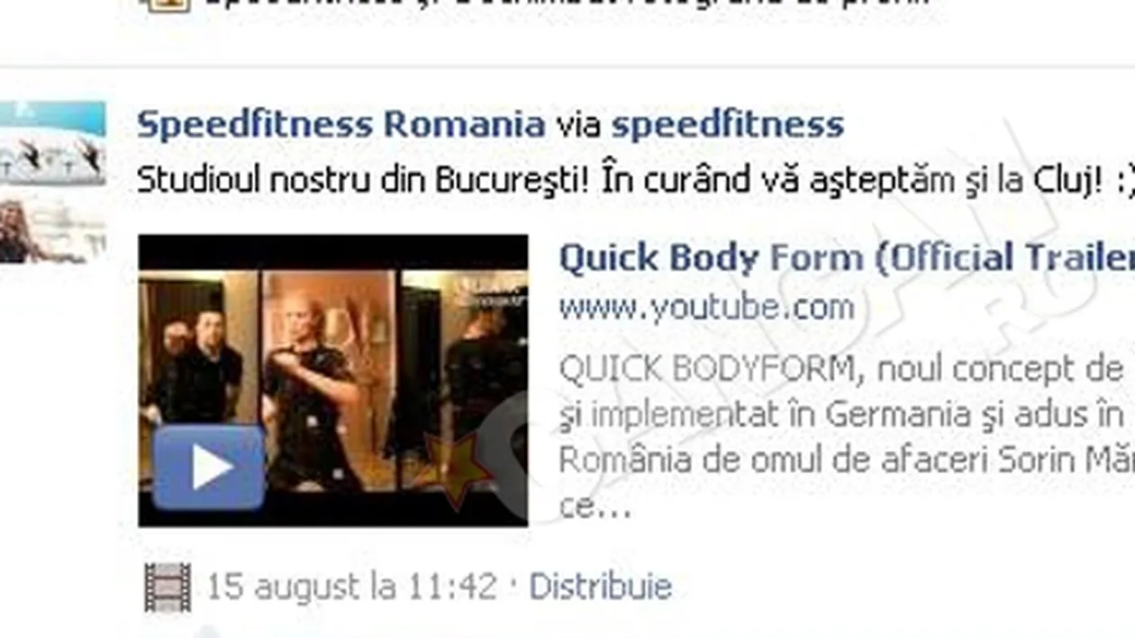 Sorin Marcus, suparat ca o sala de fitness se promoveaza cu ajutorul aparatului Quick BodyForm: Vor sa-si faca publicitate pe munca mea