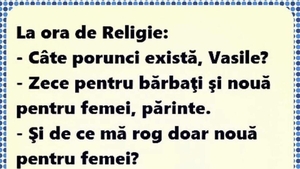 BANCUL ZILEI | La ora de religie: "Câte porunci există, Vasile?"