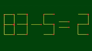 Test IQ cu chibrituri | Corectați 83 - 5 = 2, mutând un singur băț