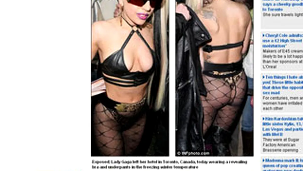 Lady GaGa aproape goala pe strazile din Toronto