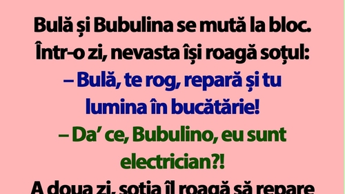 BANC | Bulă și Bubulina se mută la bloc