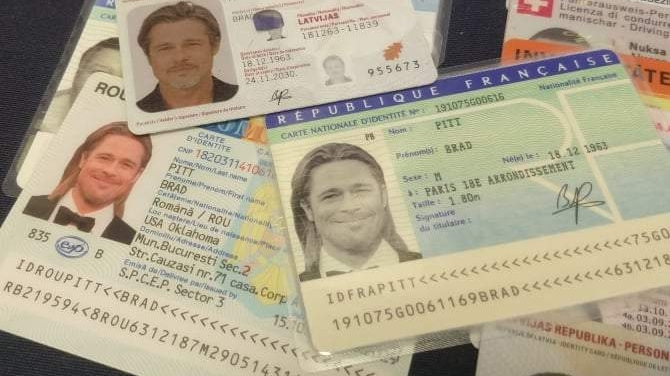Cel mai căutat falsificator de acte i-a făcut lui Brad Pitt buletin de România. Copia actului de identitate este 1:1 cu originalul
