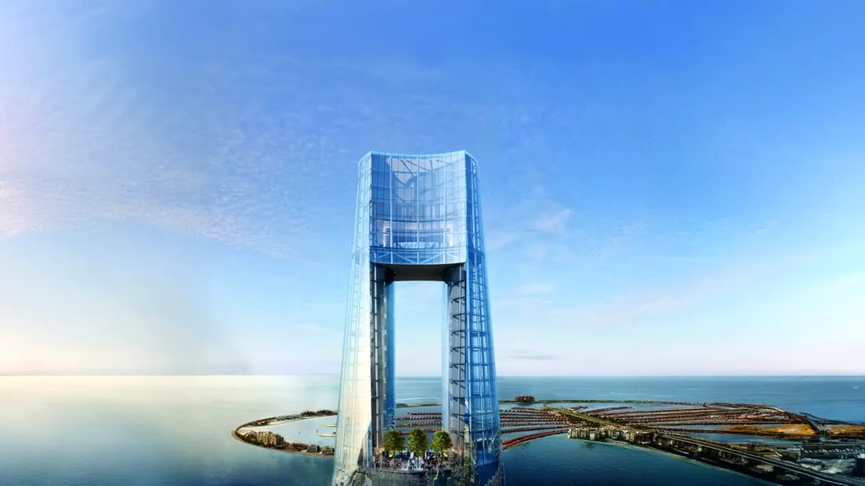 Cum arată cel mai înalt hotel din lume? Are 82 de etaje și forma unui ac