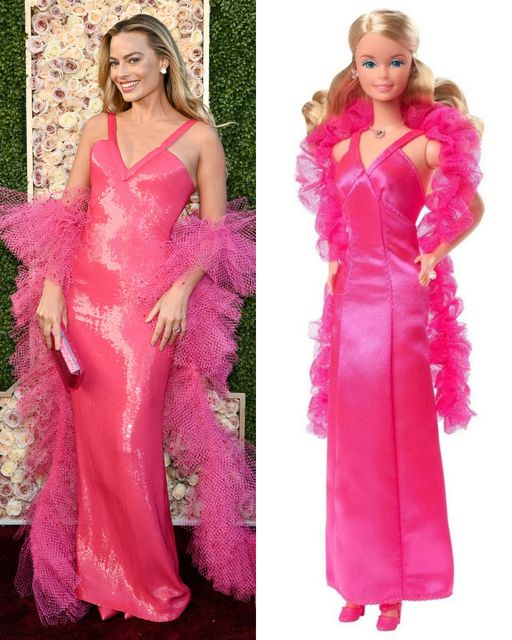 Margot Robbie a ales o ținută roz, inspirată din ținuta unei păpuși „SuperStar Barbie”, creată în 1977 /Foto: Facebook