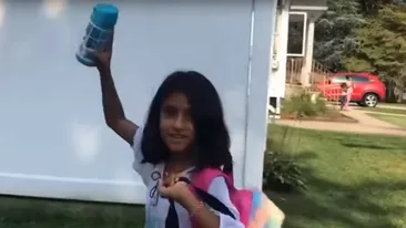 Noi imagini cu Sorina în prima zi de şcoală, în America. Fiica asistenţilor maternali i-a transmis un mesaj emoţionant