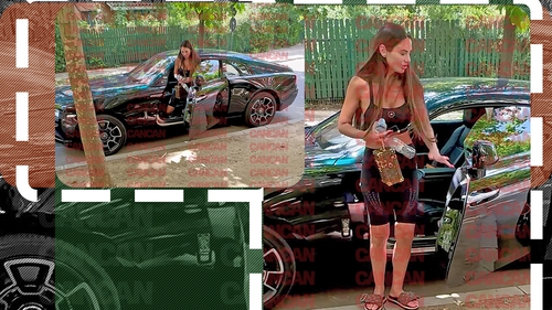 Seducătoarea lui Adi ”Cobra” Ilie o face din nou! Și-a tras Rolls-ul la bordură, apoi și-a etalat ”Vuittonii” de 10.000 €