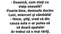 BANCUL ZILEI | Doamnă, cum stați cu viața sexuală?