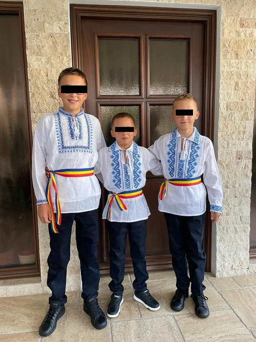Robert, Laurențiu și Ionuț, copiii de la nunta lui George Simion. Foto: Facebook