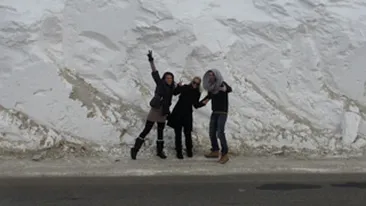 Anda Adam, speriata de nametii de zapada uriasi pe de marginea drumului!