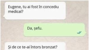 Bancul zilei | “Eugene, tu ai fost în concediu medical?”