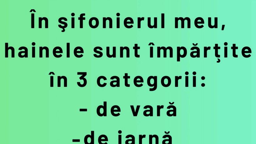 BANC | Cele 3 categorii de haine din șifonierul fiecărui om