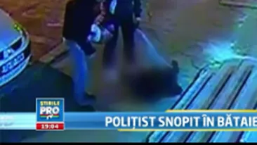 Imagini şocante la Tulcea - Un poliţist a fost bătut crunt în plină stradă, iar colegii săi nici nu au observat!