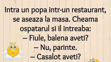 BANCUL ZILEI | Intră un preot într-un restaurant