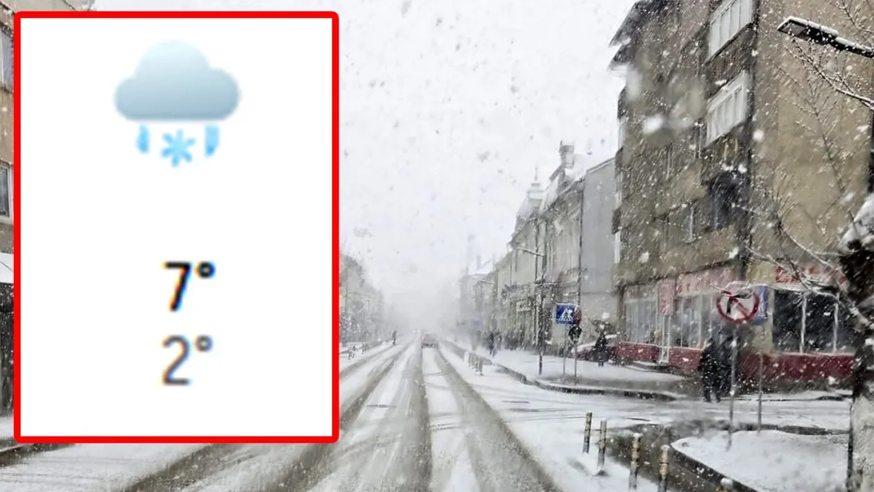 Orașele din România în care ninge începând de mâine, potrivit meteorologilor Accuweather