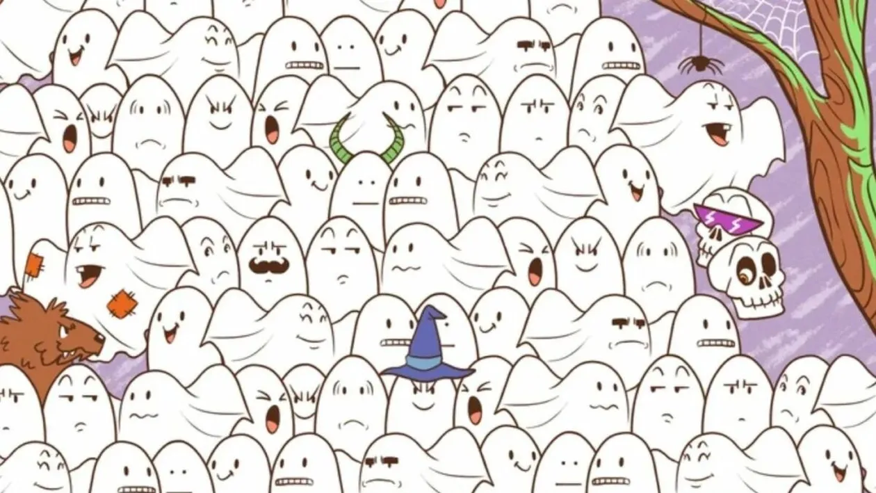 Test de perspicacitate | Numai geniile adevărate văd ursul polar ascuns între fantome, în 20 de secunde