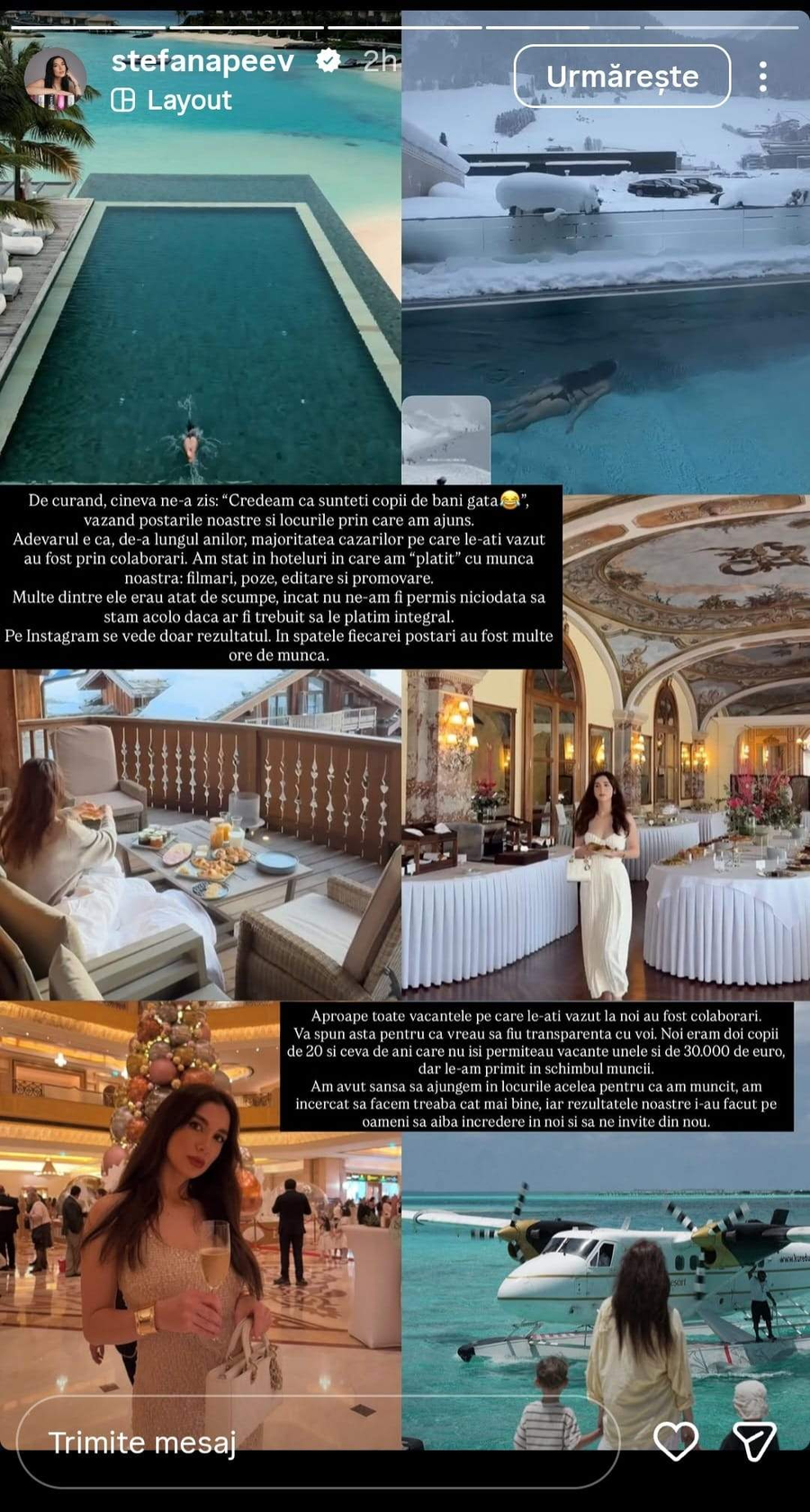 Ștefana Peev, despre vacanțe/ sursa foto: social media