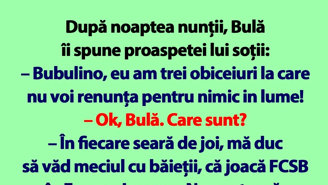 BANC | Bulă și cele 3 obiceiuri post-conjugale