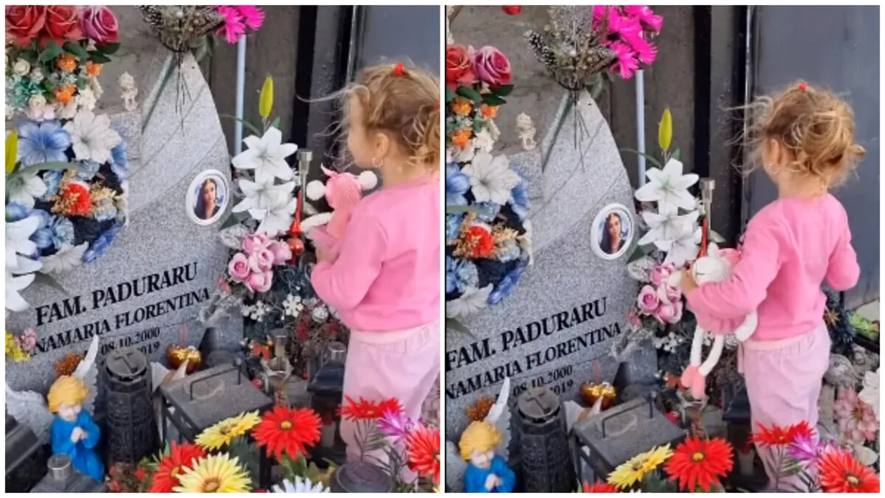 Fetița care vorbește la mormântul propriei mame a impresionat o Românie întreagă. Ce i-a transmis micuța părintelui său decedat