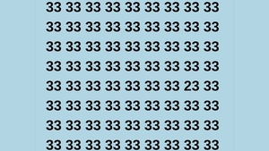 Test de perspicacitate | Nu toate numerele din imagine sunt 33. Care este cel diferit?