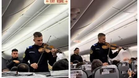 Surpriză de 1 decembrie, la 10.000 m altitudine! Momentul care i-a înduioșat pe toți pasagerii Tarom