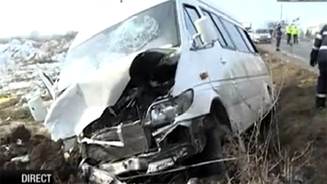 Accident grav langa Bucuresti! Un microbuz s-a răsturnat, cinci persoane au fost rănite