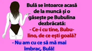 BANC | Bulă se întoarce acasă de la muncă și o găsește pe Bubulina dezbrăcată
