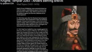 Monstrul din Norvegia, despre idolul lui, Vlad Tepes: "A fost un geniu al razboiului psihologic, a fost un adevarat maestru in a inscena cruzimea pentru a obtine efectul maxim"