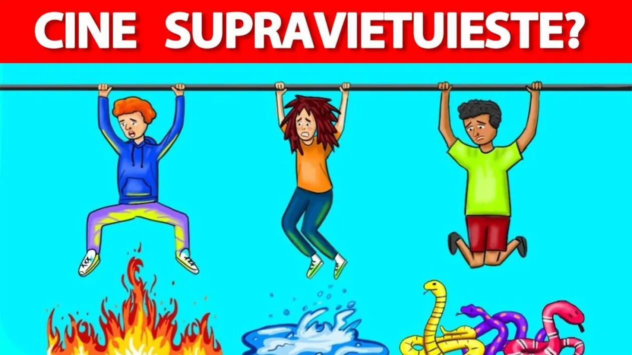 Test IQ exclusiv pentru genii | Care dintre acești 3 oameni va supraviețui?